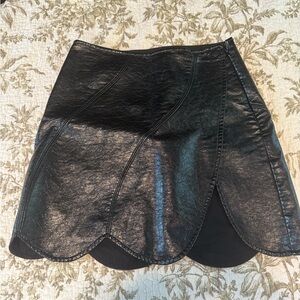 Black Faux Leather Mini Skirt